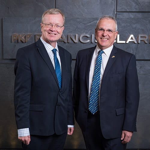 Pictured are Andrew Wood, right, and Mike Lea.