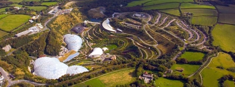 aerial photo of eden project